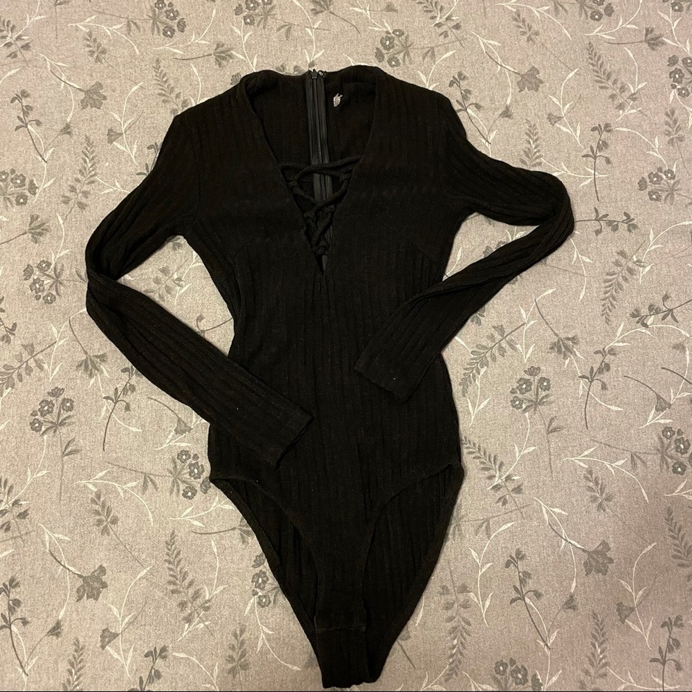 LF Long Sleeve Lace Up Bodysuit